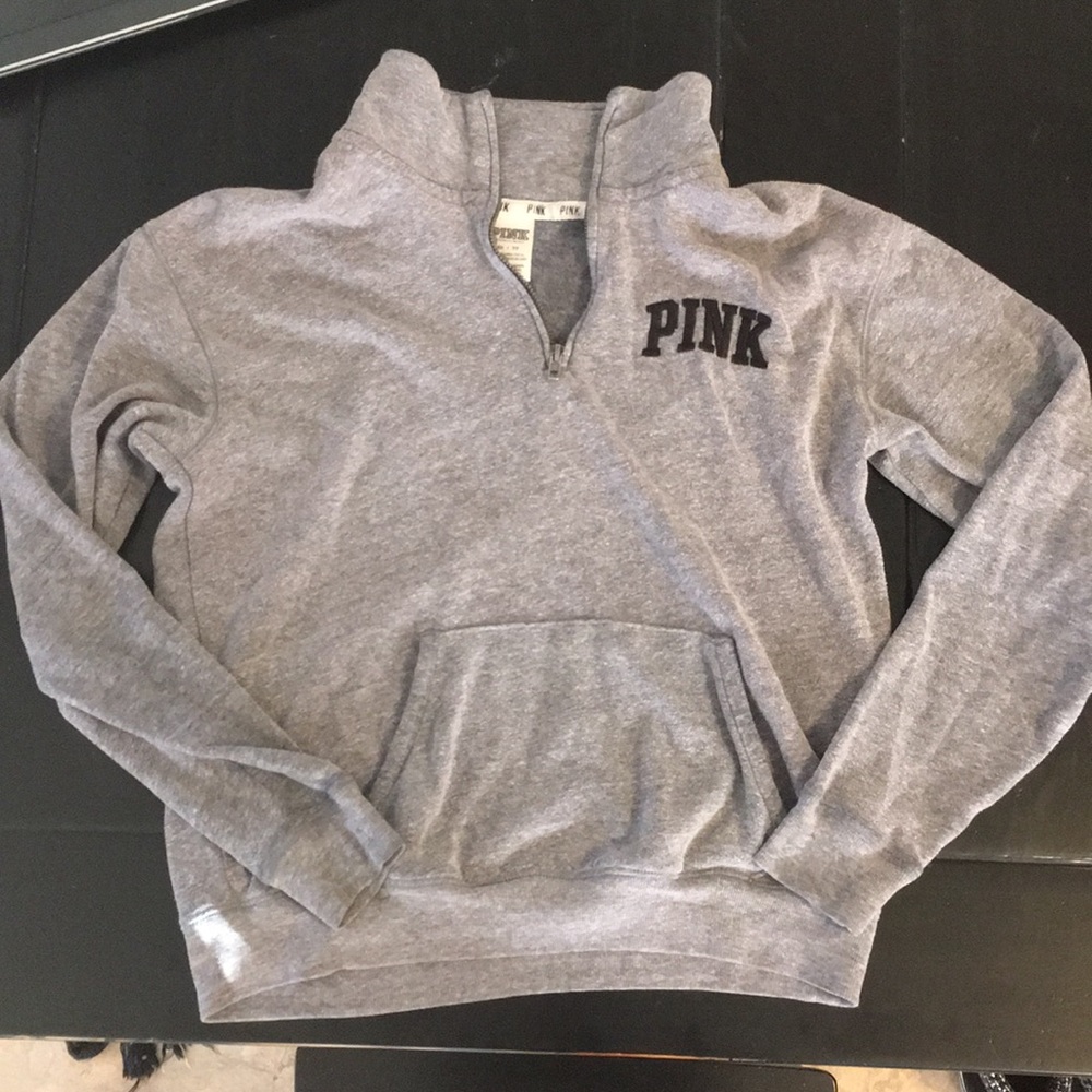 Pink brand gray sweatshirt